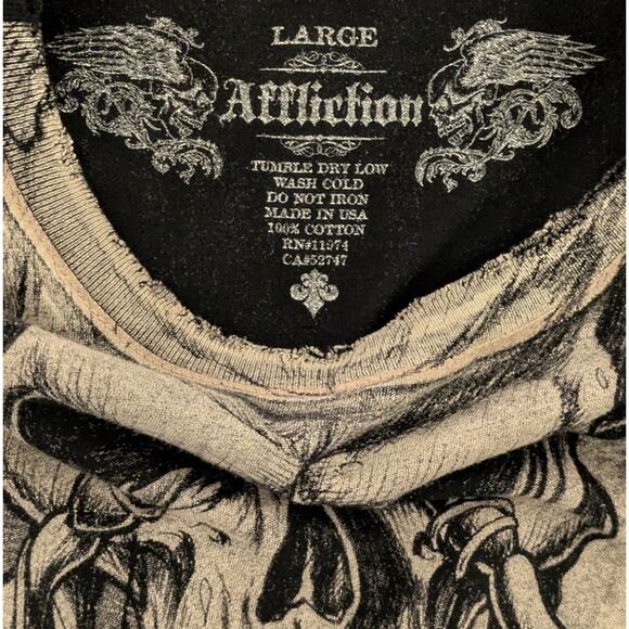 AFFLICTION Puppet Master God vs Devil T-shirt Men's Large *Collector Jesse - Picture 5 of 8